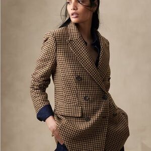 BR modern wool houndstooth blazer NWT
